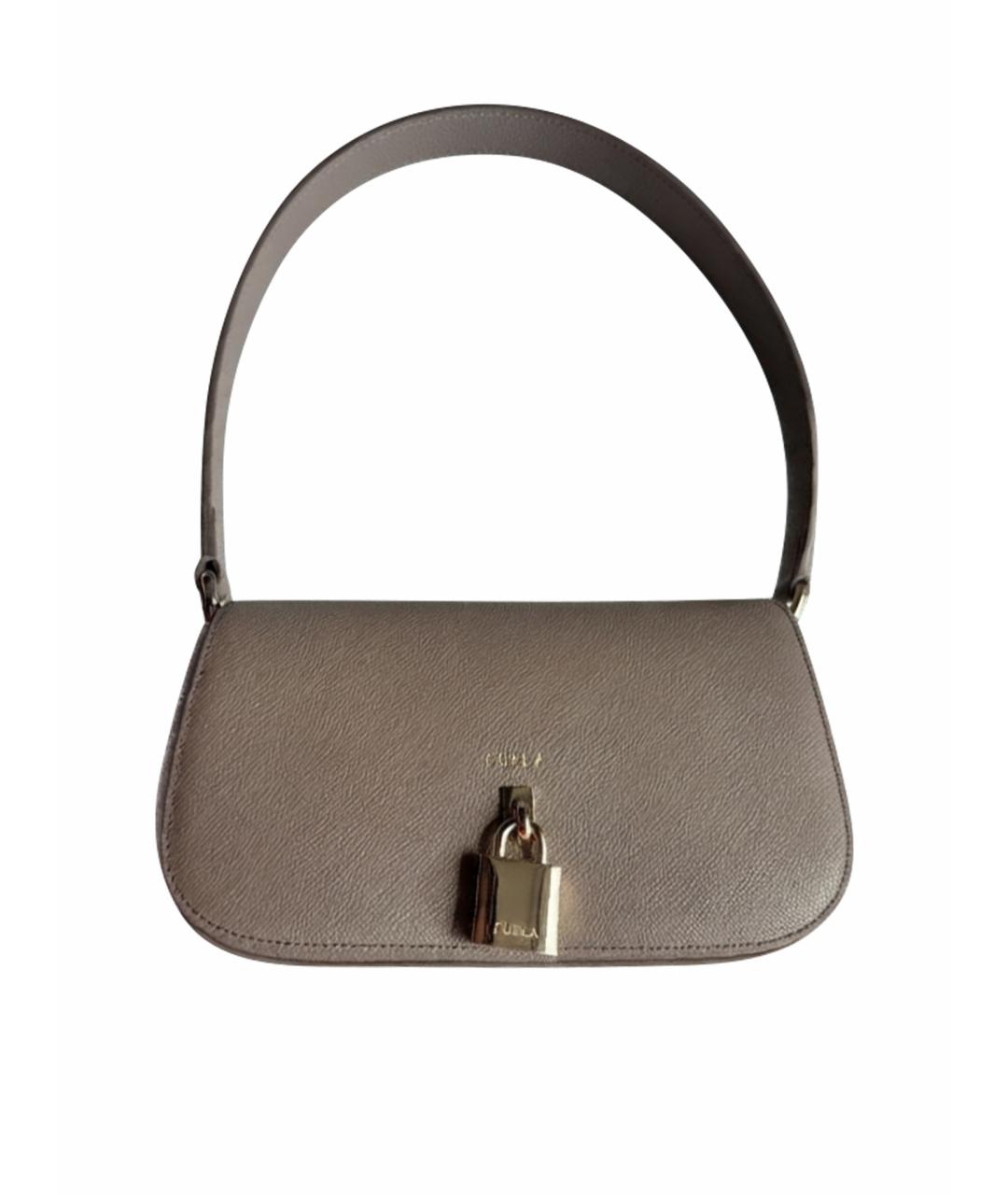 FURLA Бежевая кожаная сумка через плечо, фото 1