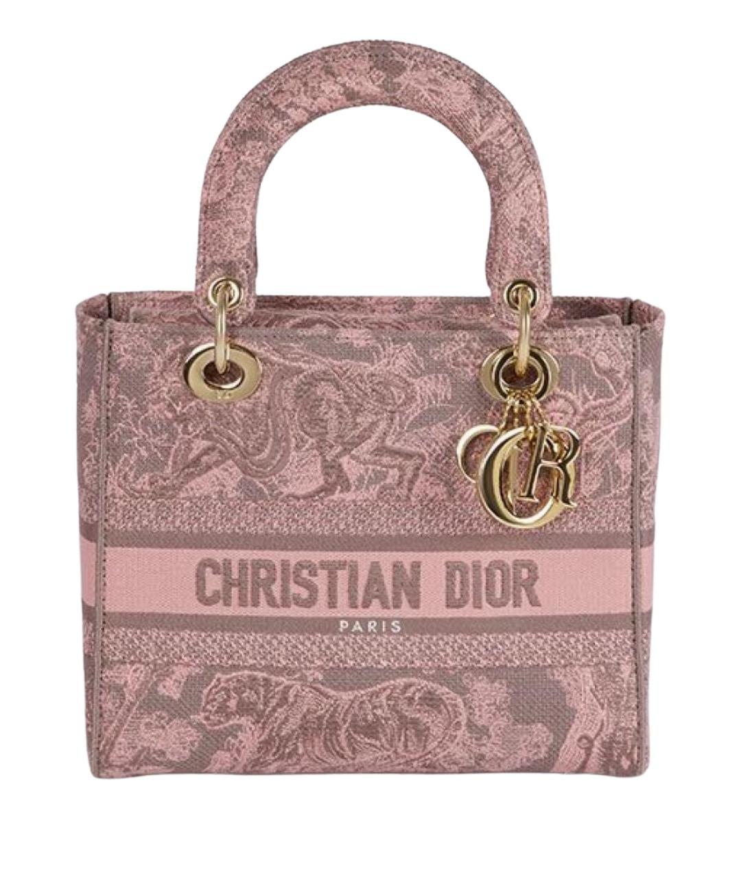 CHRISTIAN DIOR Розовая хлопковая сумка с короткими ручками, фото 1