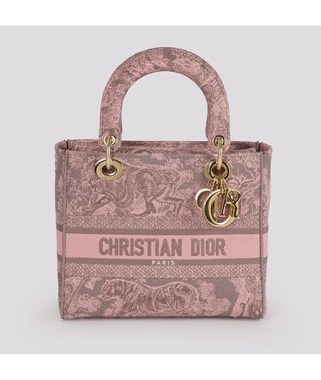 CHRISTIAN DIOR Розовая хлопковая сумка с короткими ручками, фото 9