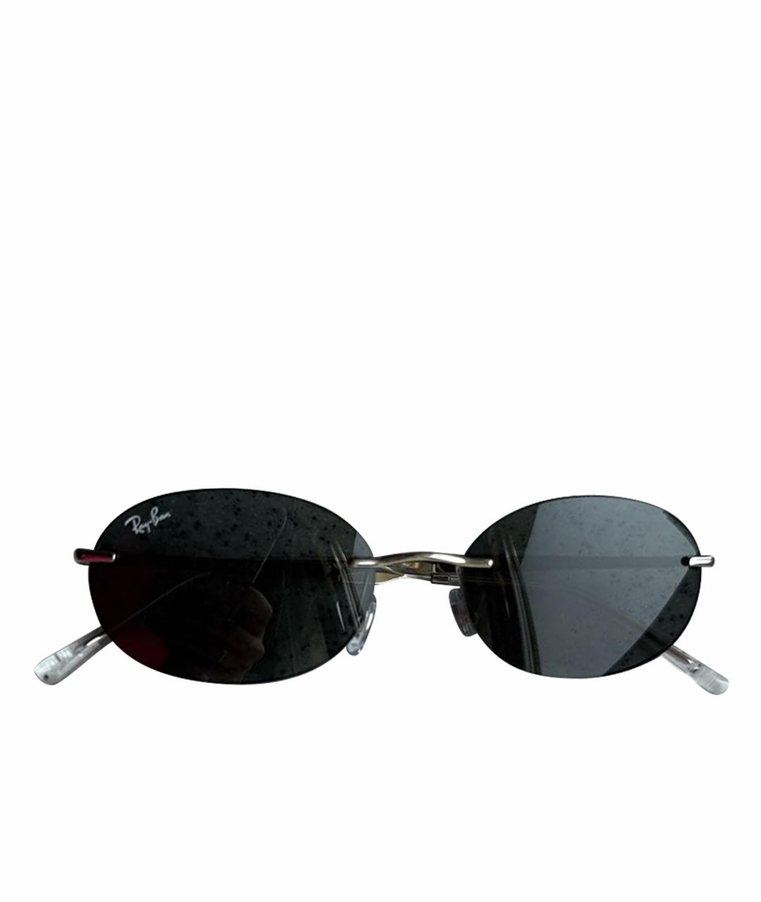 RAY BAN Серебряные металлические солнцезащитные очки, фото 1