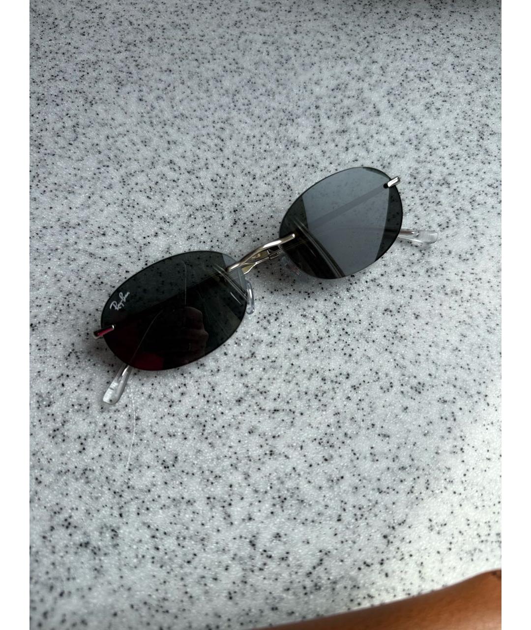 RAY BAN Серебряные металлические солнцезащитные очки, фото 5