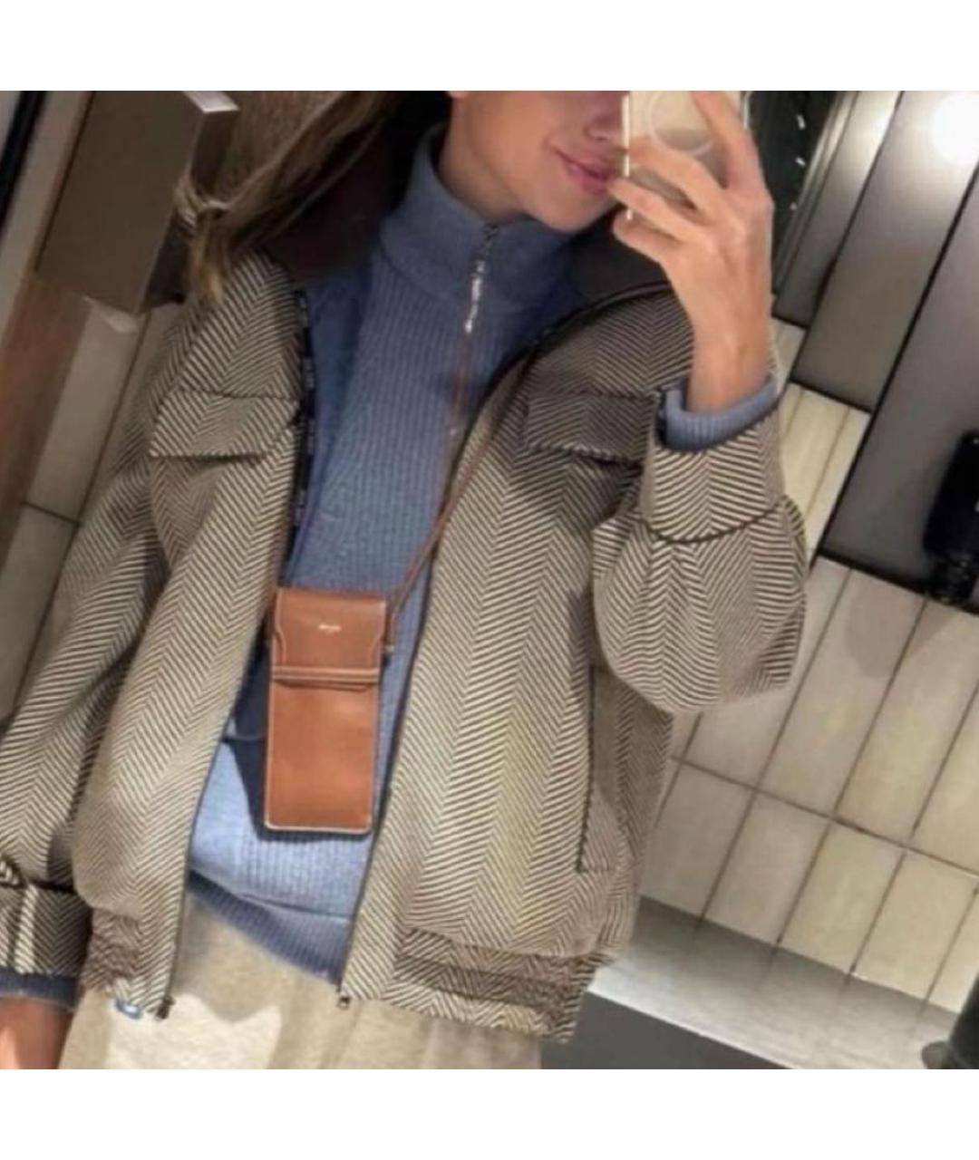 CELINE Коричневая кожаная сумка через плечо, фото 6