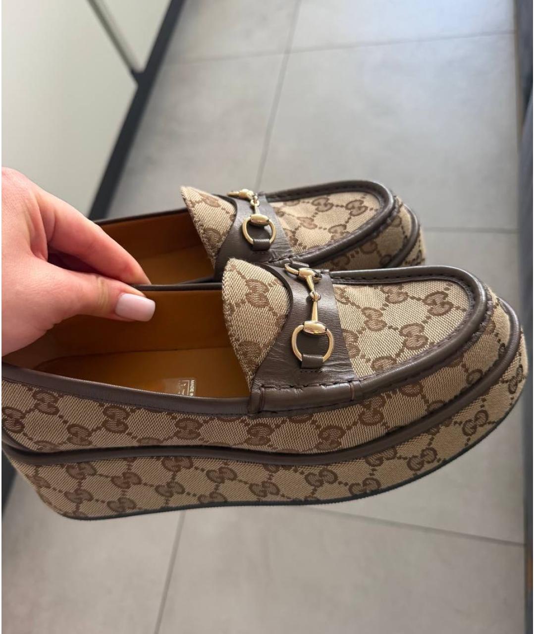 GUCCI Бежевые лоферы, фото 2