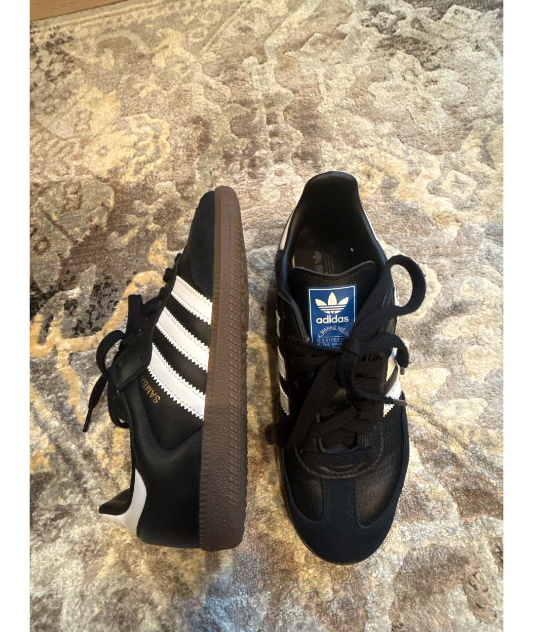 ADIDAS Черные кожаные кеды, фото 4