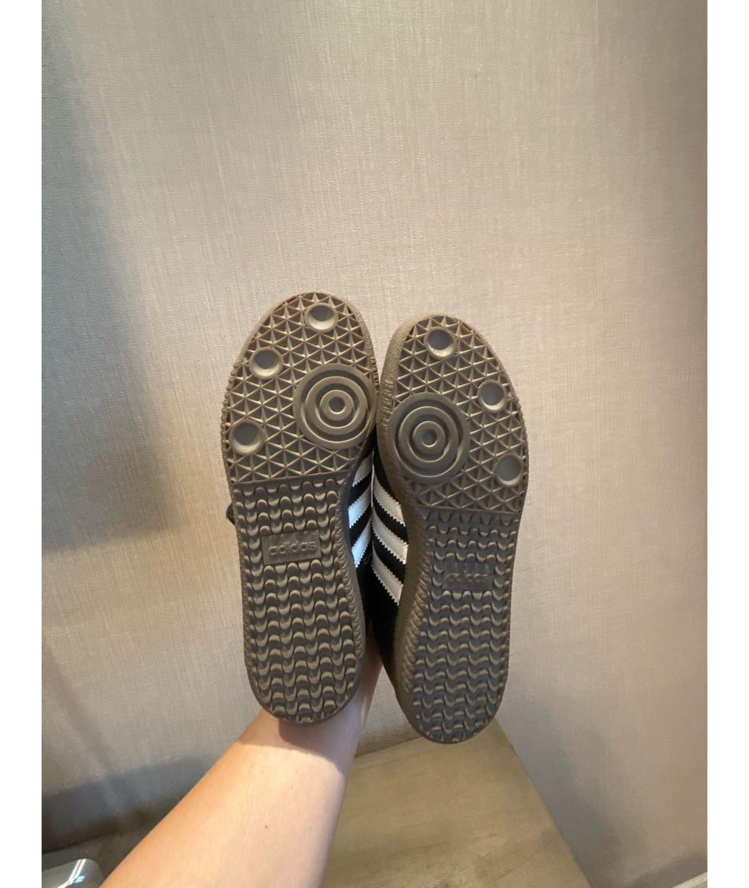 ADIDAS Черные кожаные кеды, фото 3