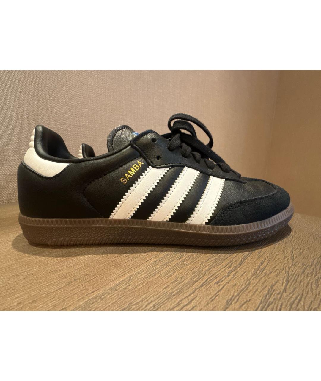 ADIDAS Черные кожаные кеды, фото 6
