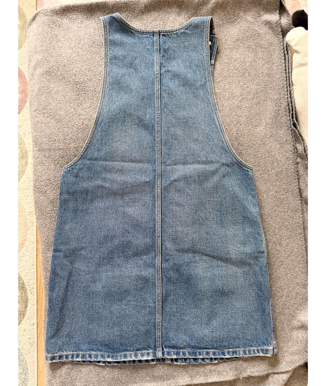 CELINE Голубое хлопковое повседневное платье, фото 4