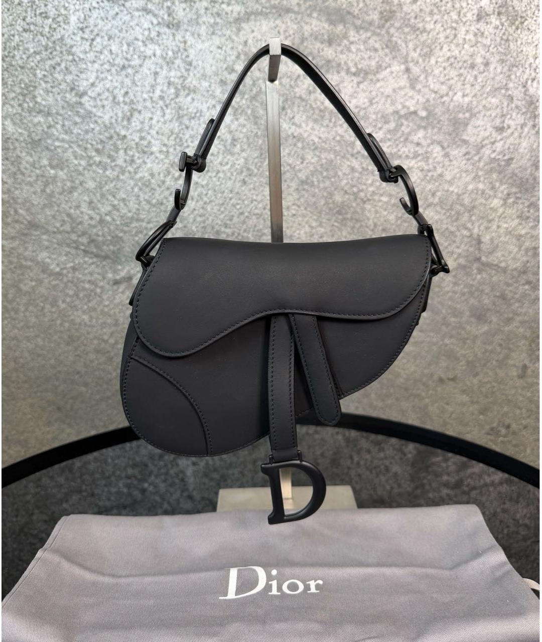 CHRISTIAN DIOR Черная кожаная сумка с короткими ручками, фото 5