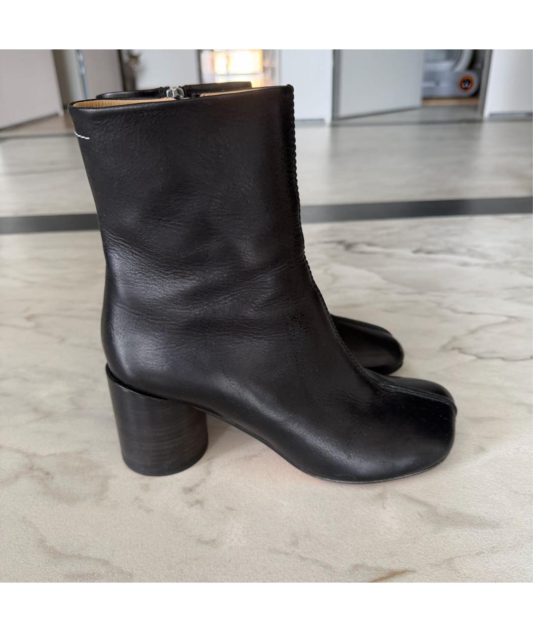 MAISON MARGIELA Черные кожаные ботильоны, фото 7