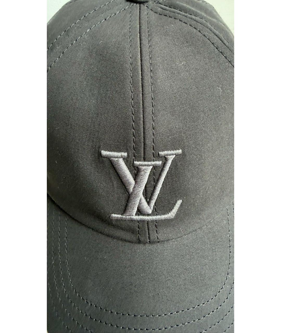 LOUIS VUITTON Антрацитовая хлопковая кепка, фото 3