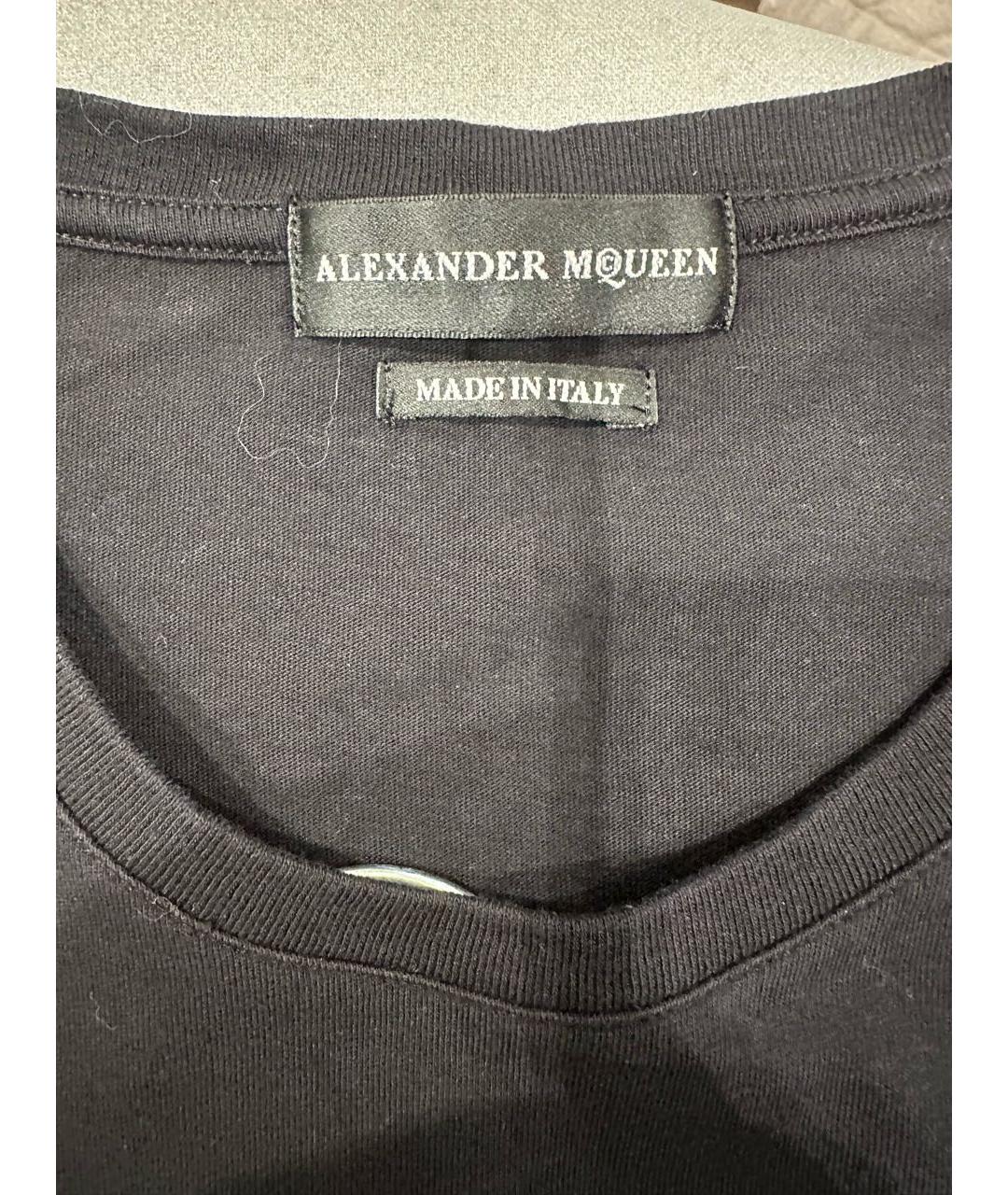 ALEXANDER MCQUEEN Черная хлопковая футболка, фото 3