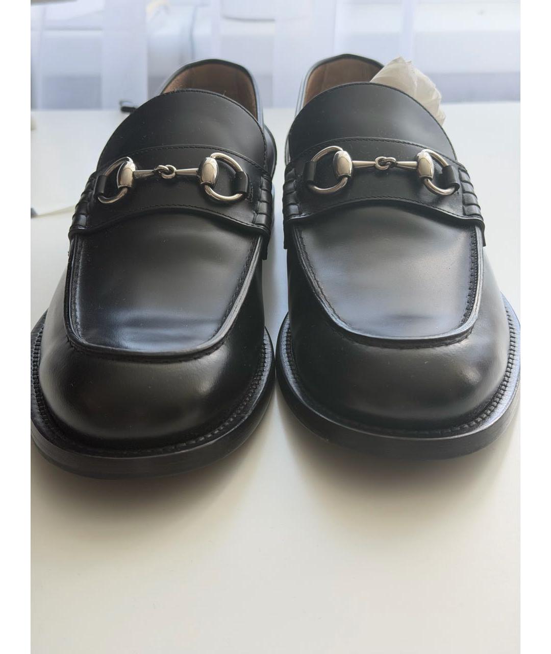 GUCCI Черные кожаные лоферы, фото 3