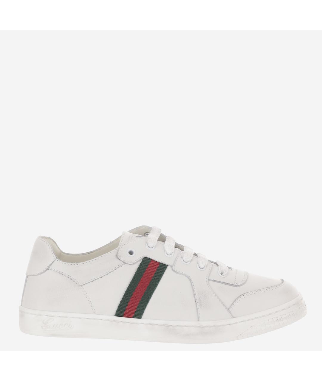 GUCCI Белые кожаные кеды, фото 6