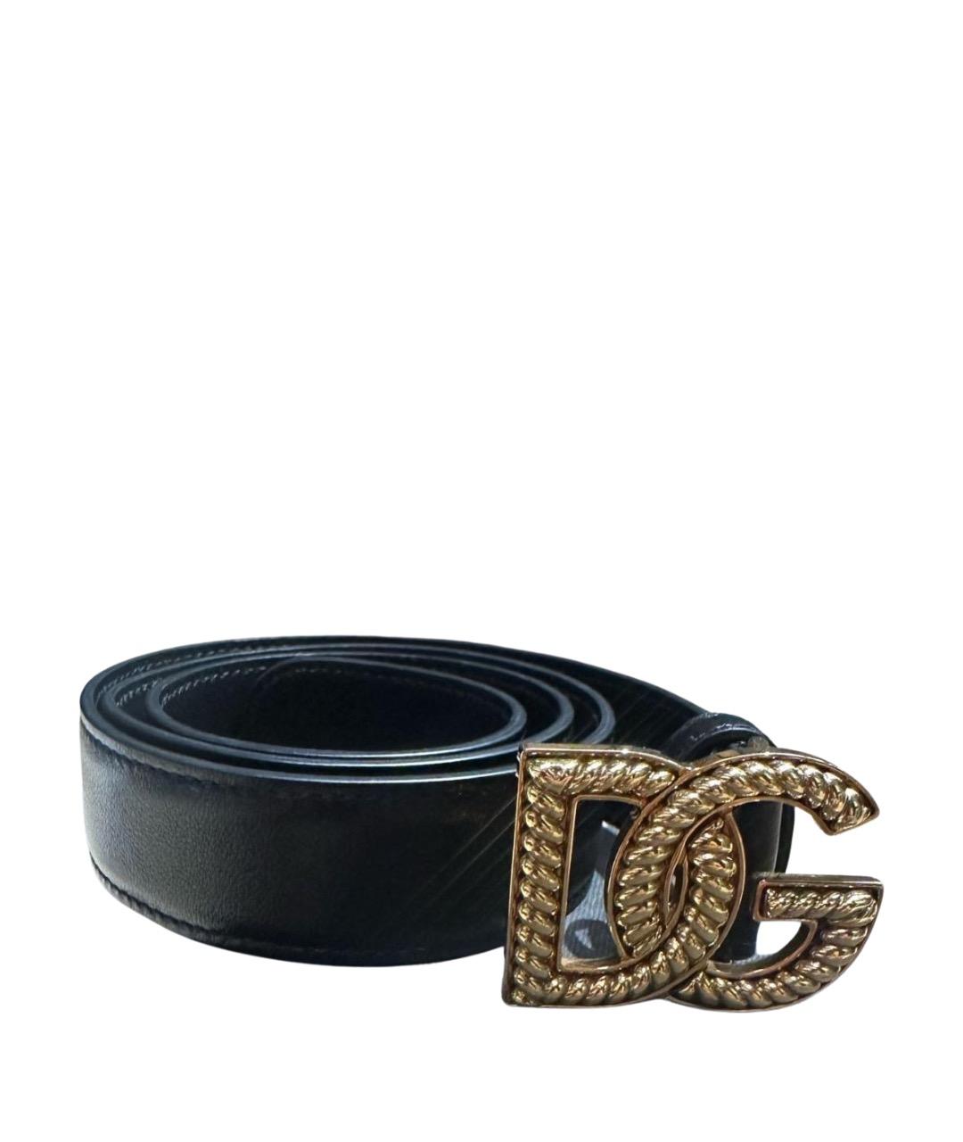 DOLCE&GABBANA Черный кожаный ремень, фото 1