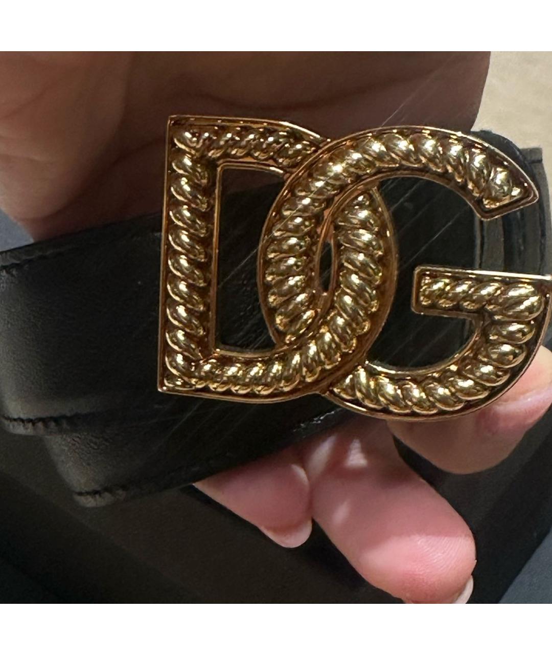DOLCE&GABBANA Черный кожаный ремень, фото 2