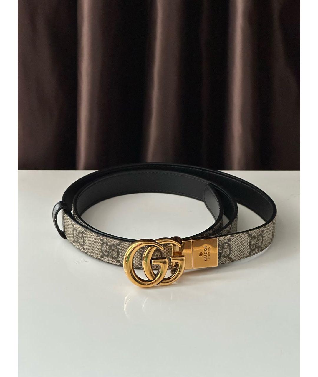 GUCCI Бежевый кожаный ремень, фото 3