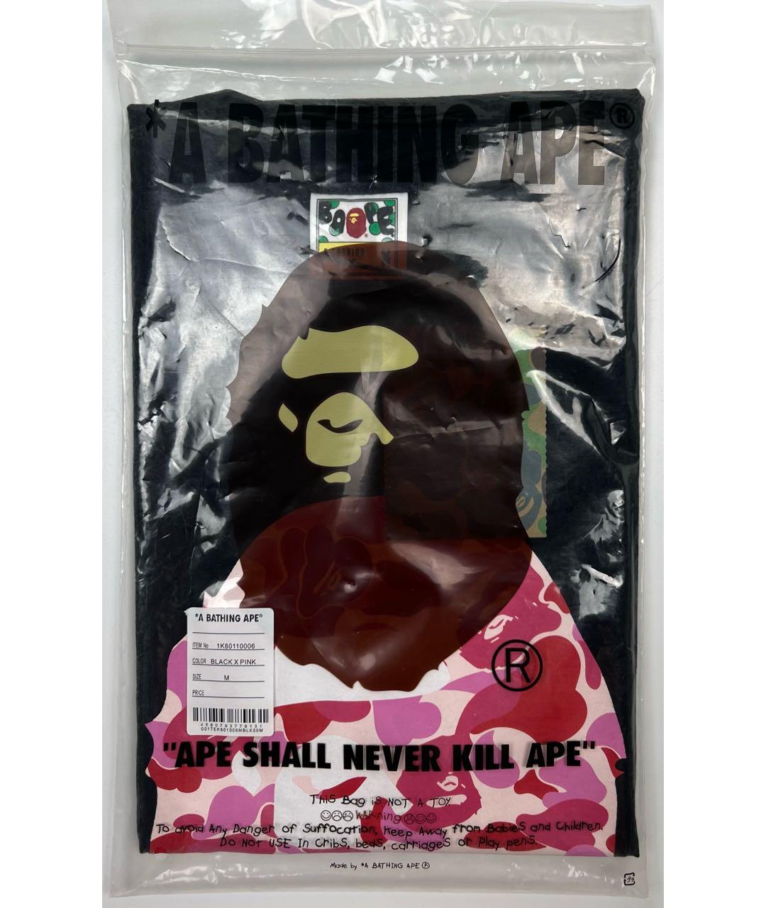 A BATHING APE Черная хлопковая футболка, фото 7
