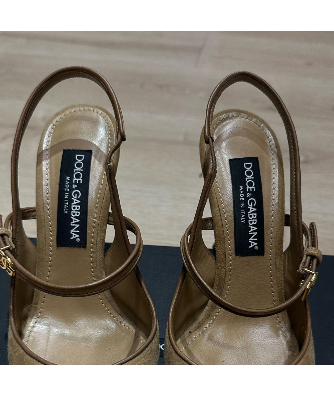 DOLCE&GABBANA Бежевые замшевые туфли, фото 3