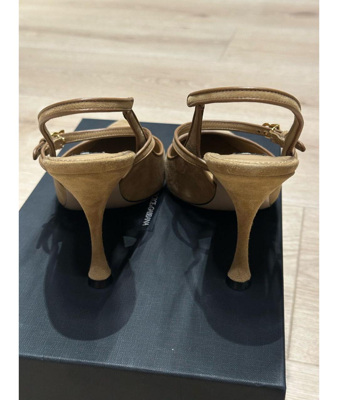 DOLCE&GABBANA Бежевые замшевые туфли, фото 4