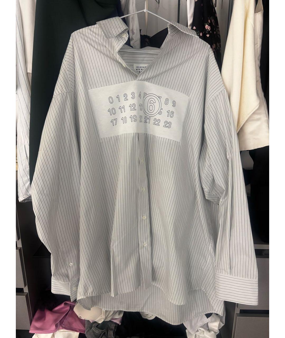 MM6 MAISON MARGIELA Серая хлопковая кэжуал рубашка, фото 5
