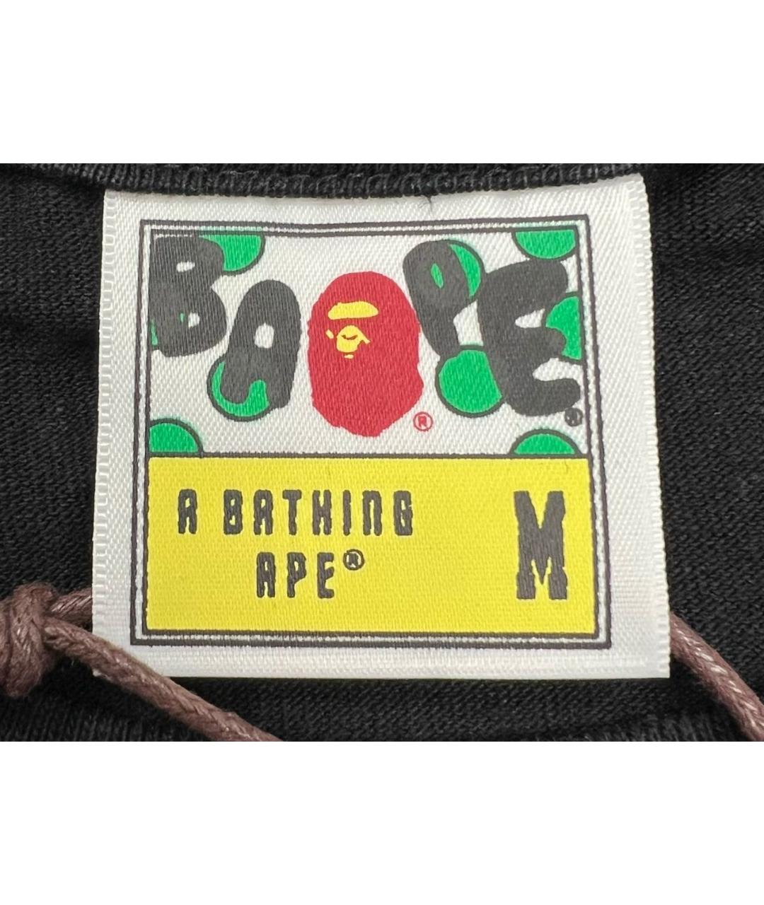 A BATHING APE Черная хлопковая футболка, фото 3