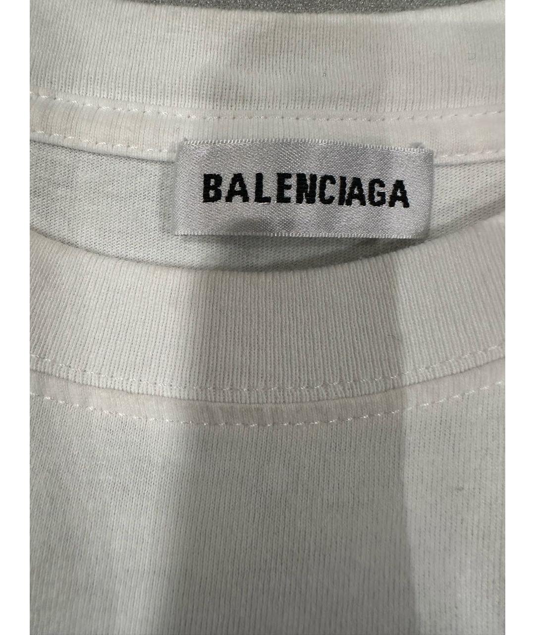 BALENCIAGA Белая хлопковая футболка, фото 3