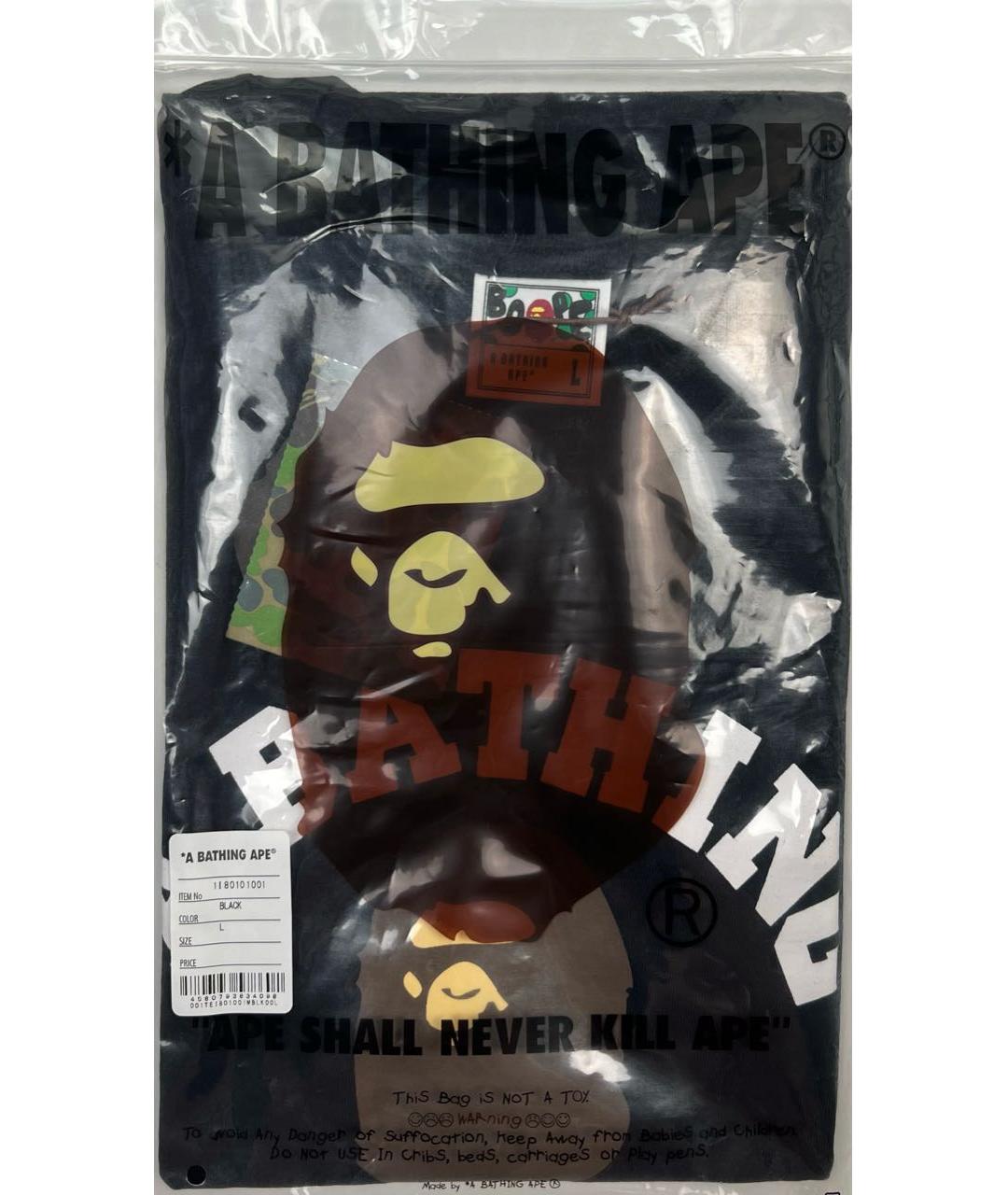 BAPE Черная хлопковая футболка, фото 7