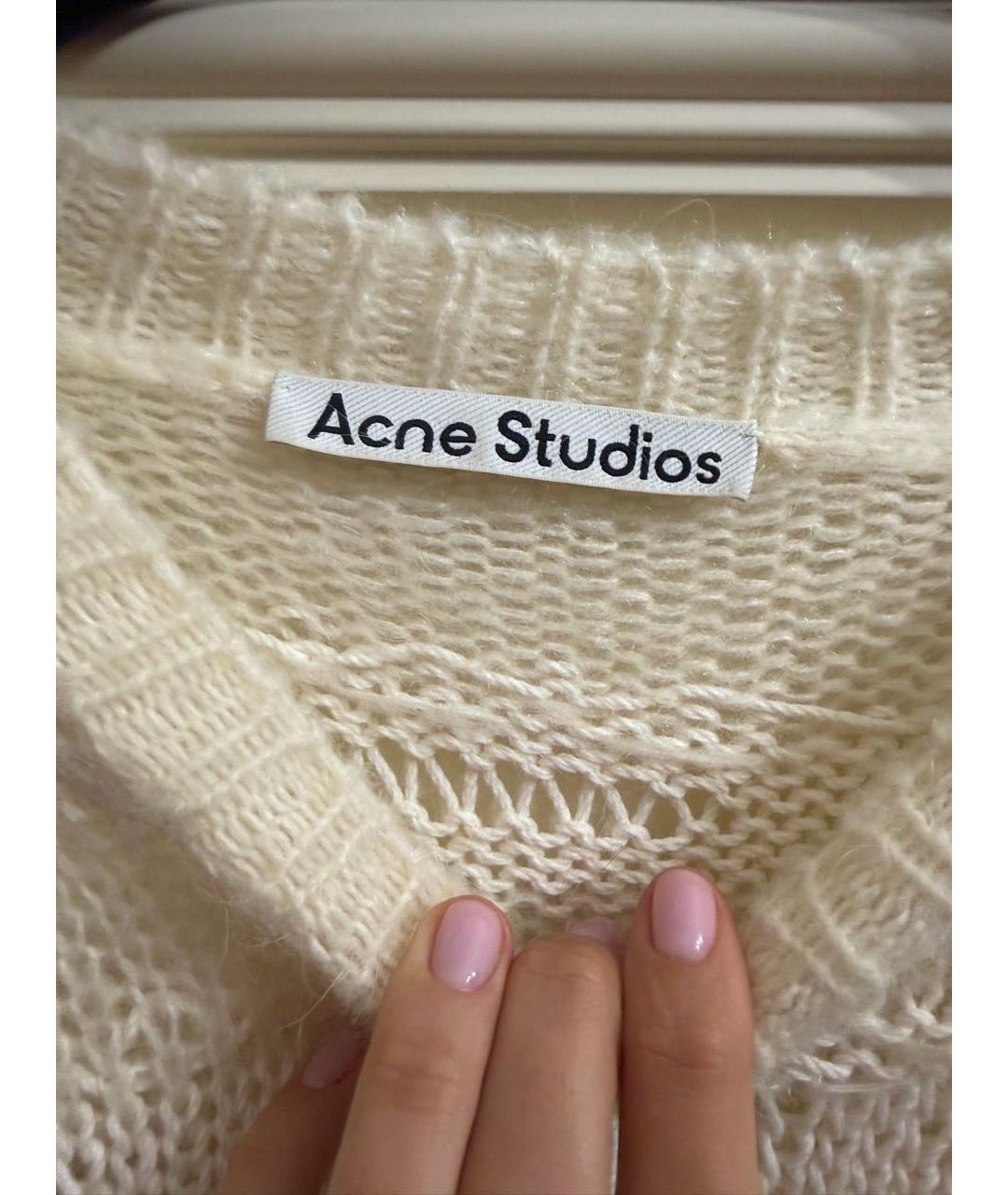 ACNE STUDIOS Белый хлопковый джемпер / свитер, фото 2