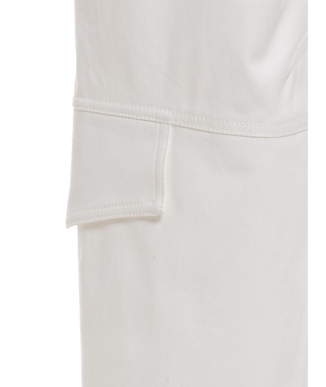 ALBERTA FERRETTI Белые хлопковые прямые брюки, фото 4