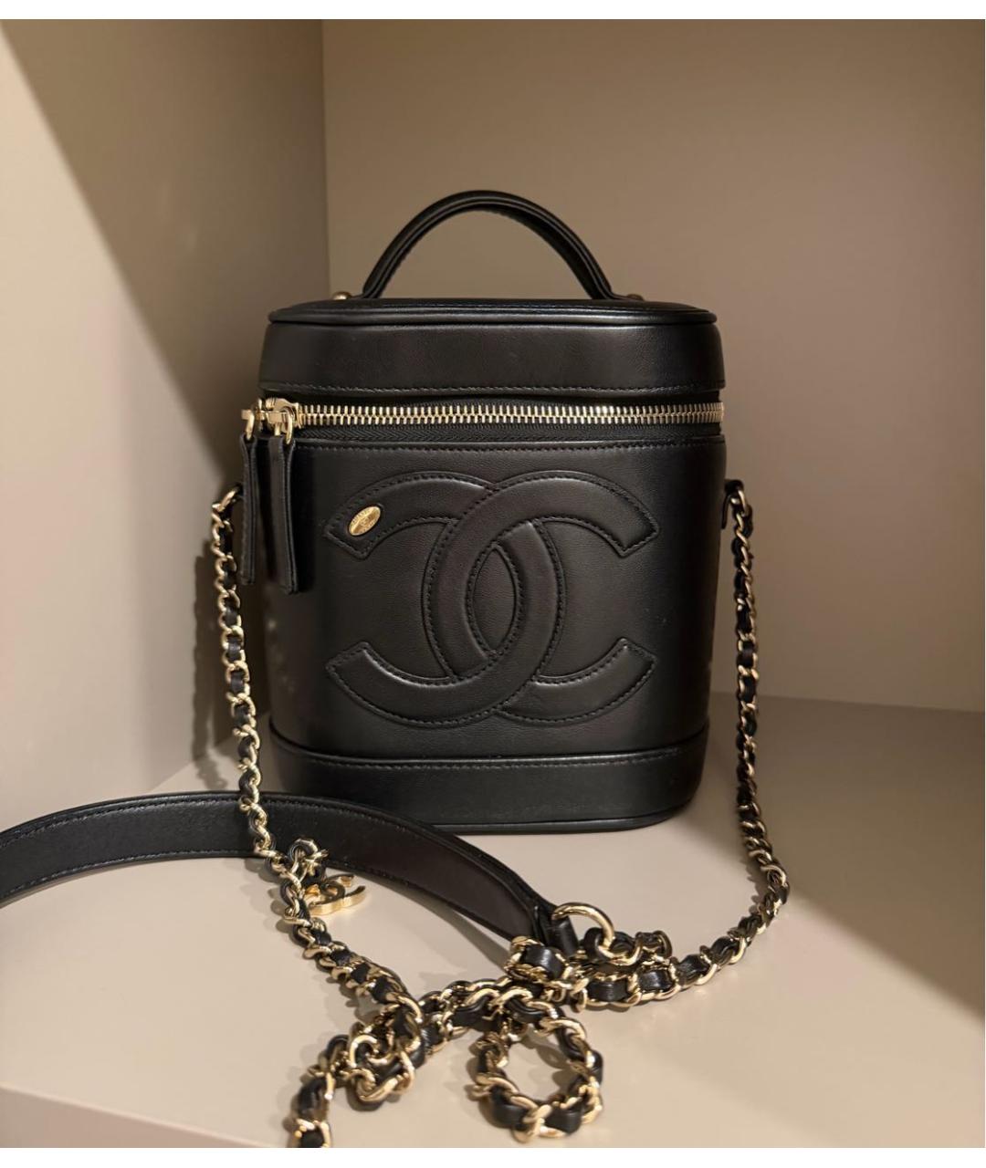 CHANEL Черная кожаная сумка через плечо, фото 6