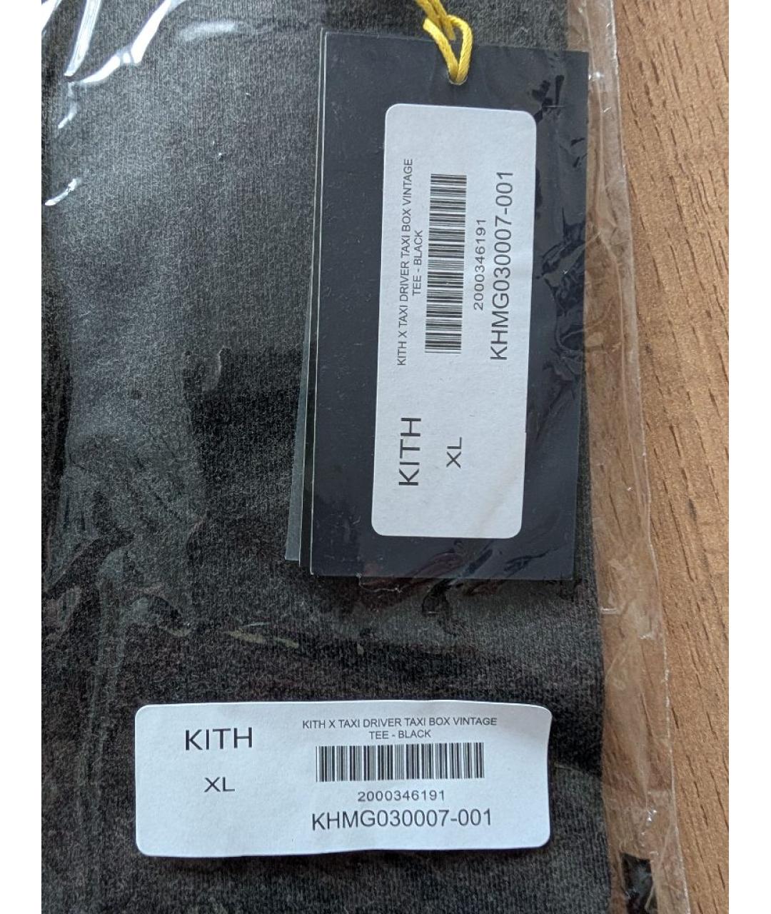 KITH Черная хлопковая футболка, фото 8