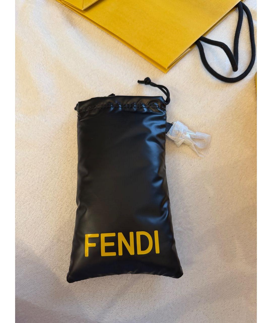 FENDI Золотые металлические солнцезащитные очки, фото 6