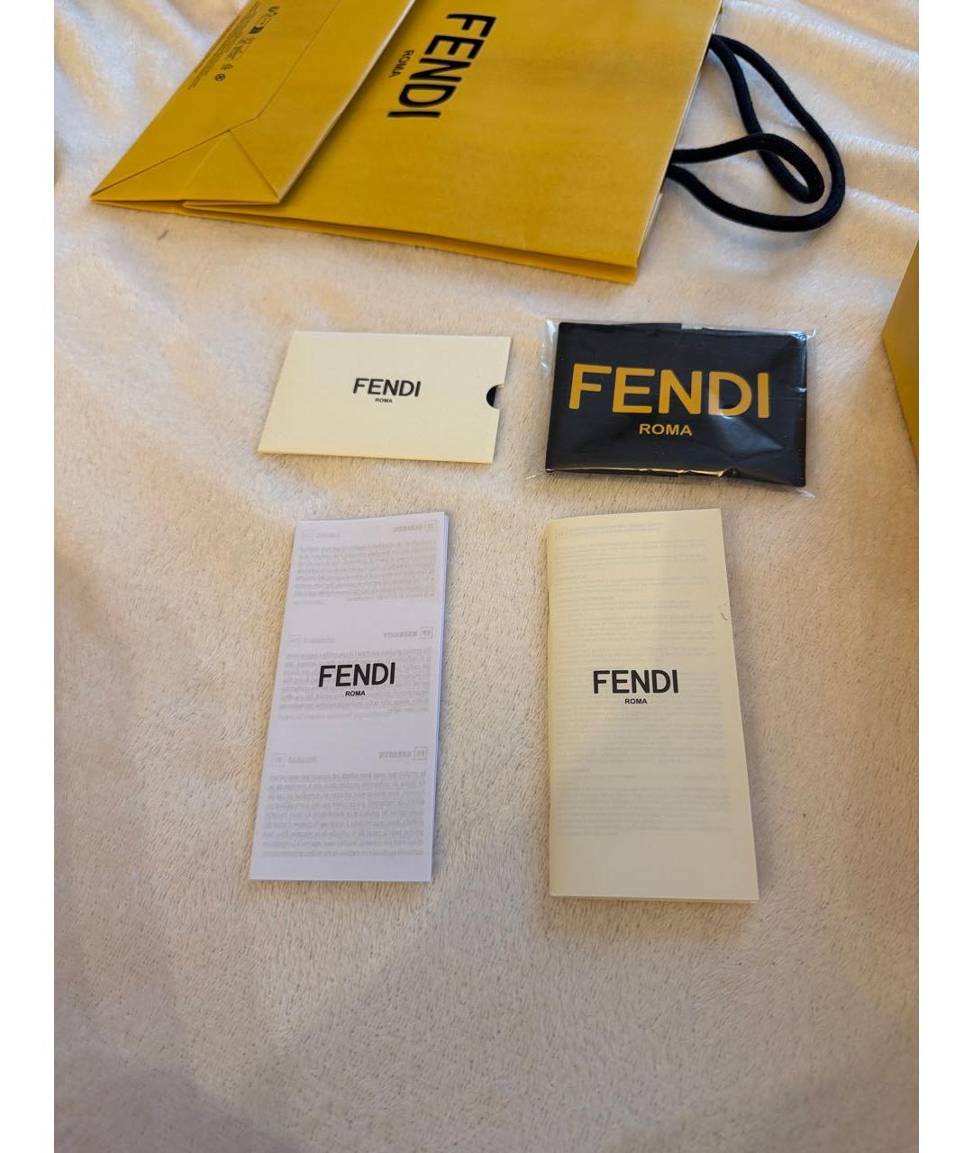 FENDI Золотые металлические солнцезащитные очки, фото 7