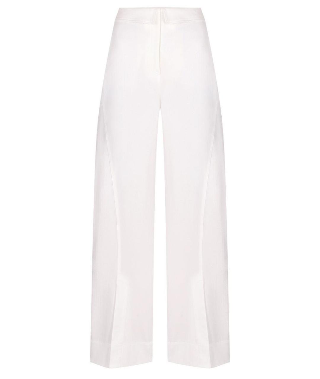 ALBERTA FERRETTI Белые хлопковые брюки широкие, фото 1