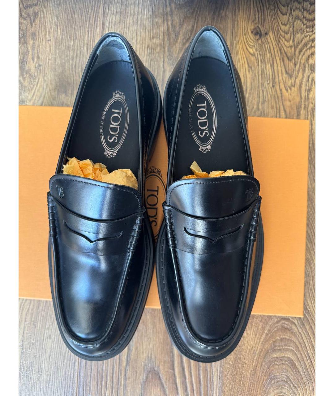 TOD'S Черные кожаные лоферы, фото 3