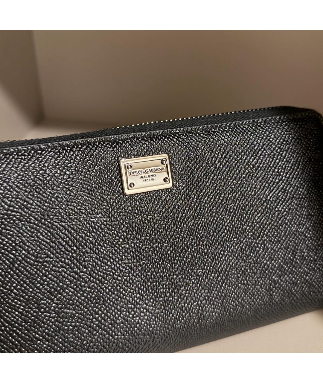 DOLCE&GABBANA Черный кожаный кошелек, фото 5