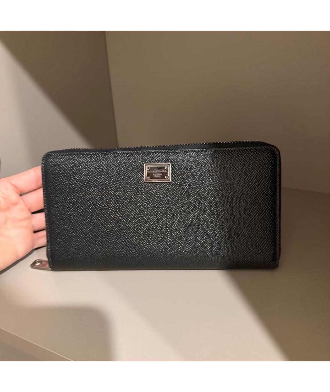 DOLCE&GABBANA Черный кожаный кошелек, фото 6