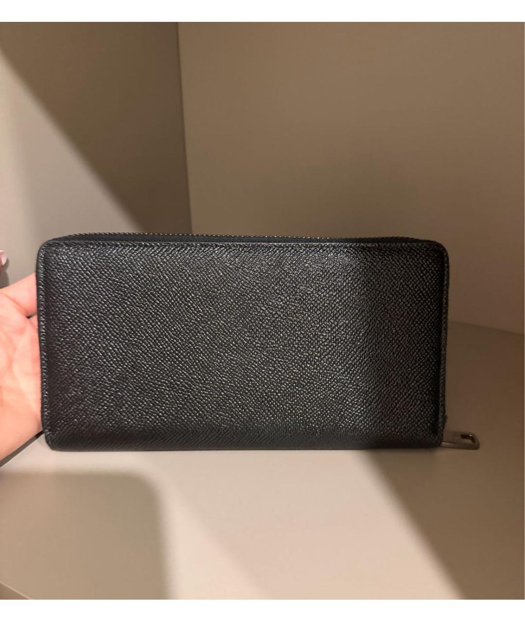 DOLCE&GABBANA Черный кожаный кошелек, фото 2