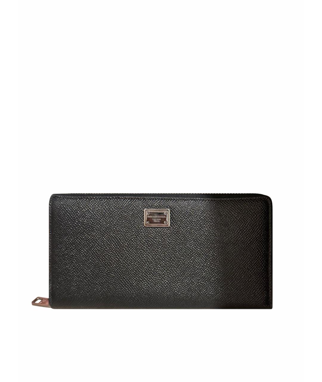 DOLCE&GABBANA Черный кожаный кошелек, фото 1