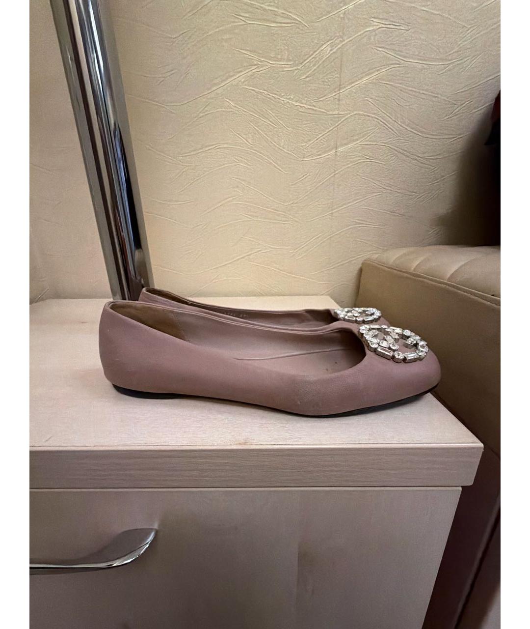 GUCCI Розовые кожаные балетки, фото 5