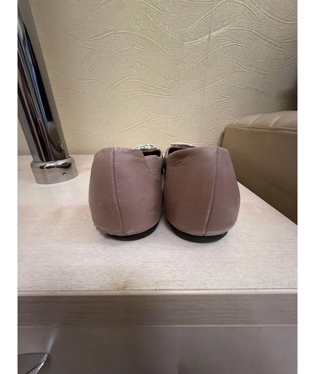 GUCCI Розовые кожаные балетки, фото 4