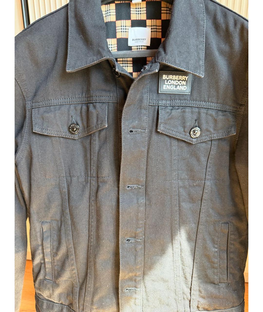 BURBERRY Черная хлопковая куртка, фото 3