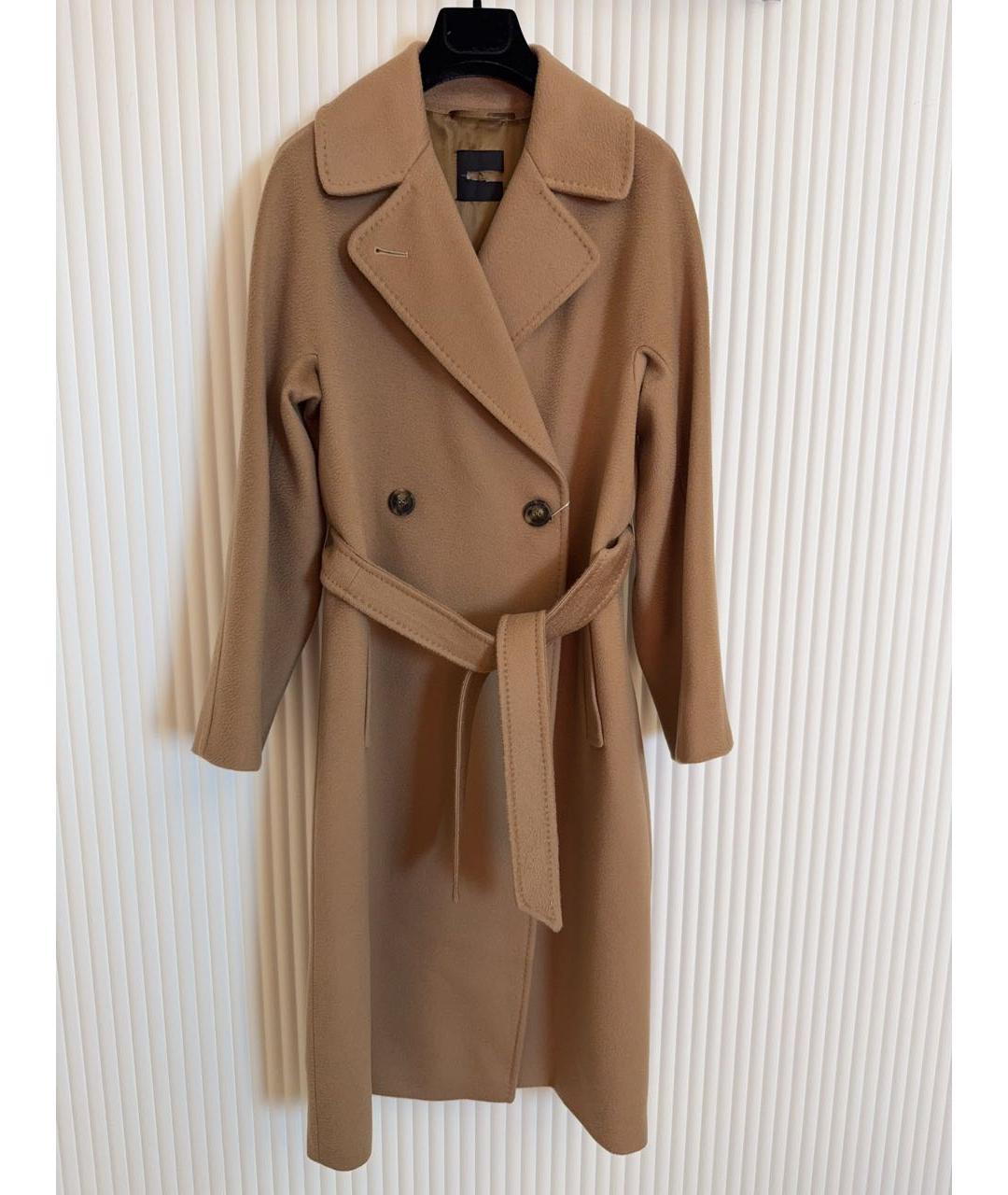 WEEKEND MAX MARA Бежевое шерстяное пальто, фото 4