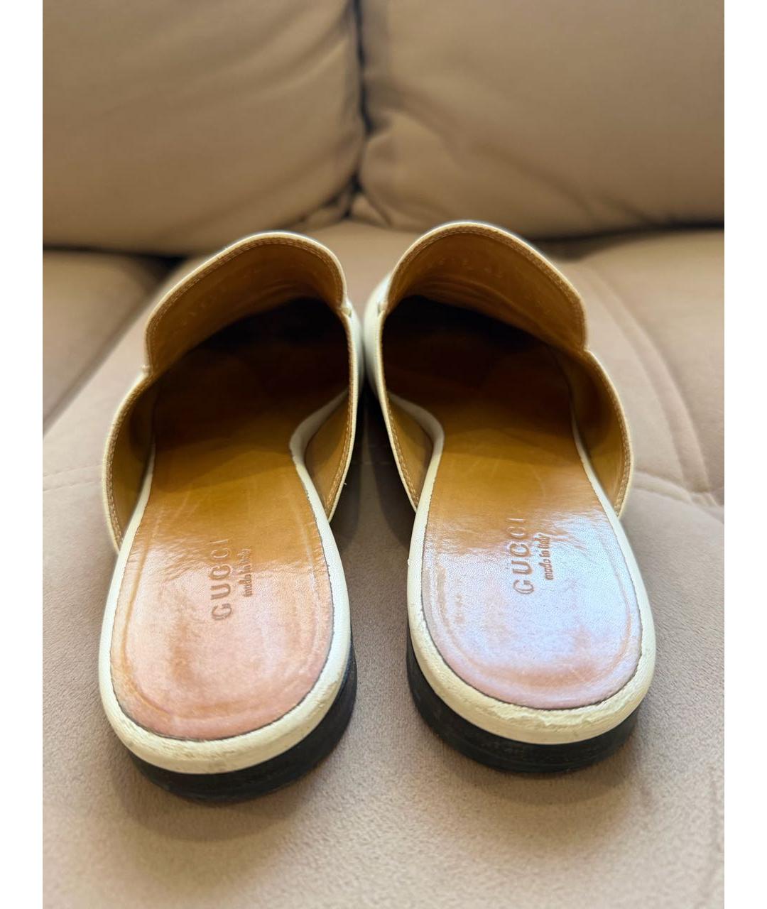 GUCCI Белые кожаные мюли, фото 4