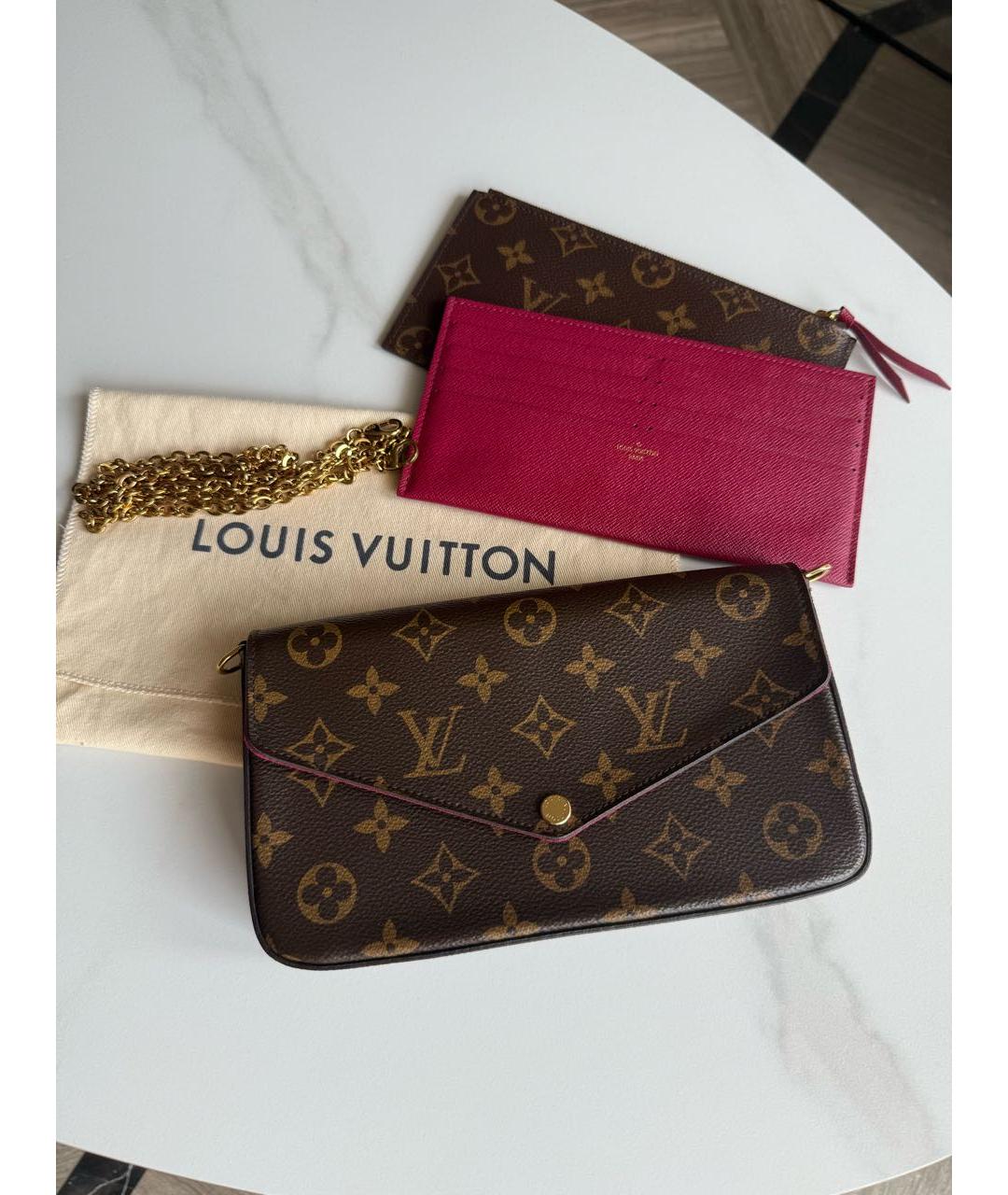 LOUIS VUITTON Коричневая канва сумка через плечо, фото 2