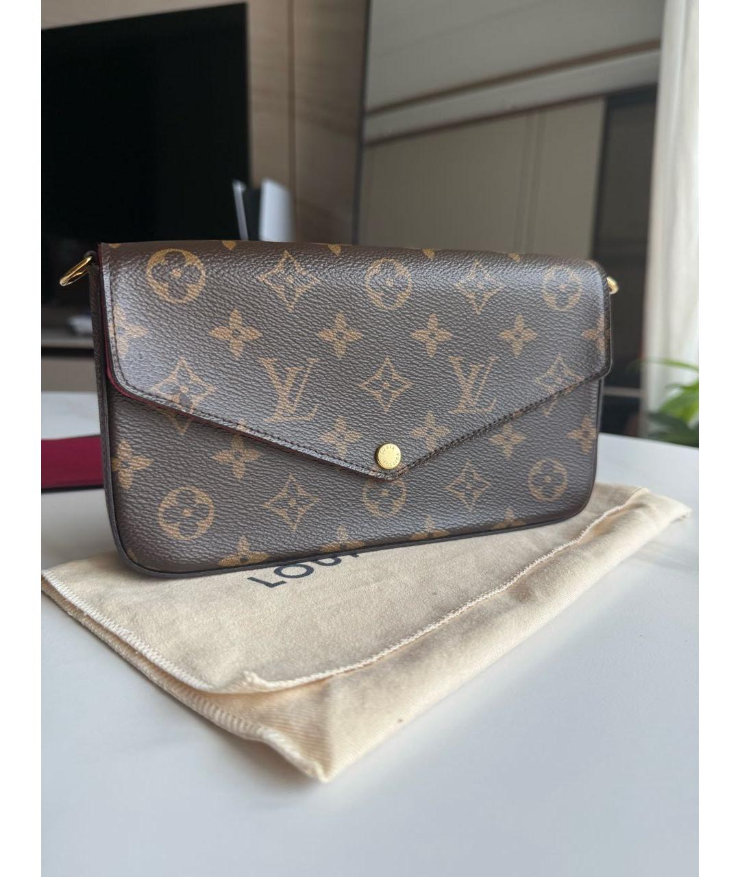 LOUIS VUITTON Коричневая канва сумка через плечо, фото 3