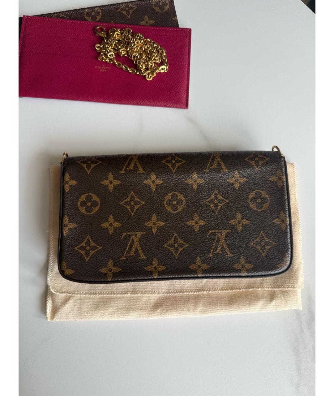 LOUIS VUITTON Коричневая канва сумка через плечо, фото 7
