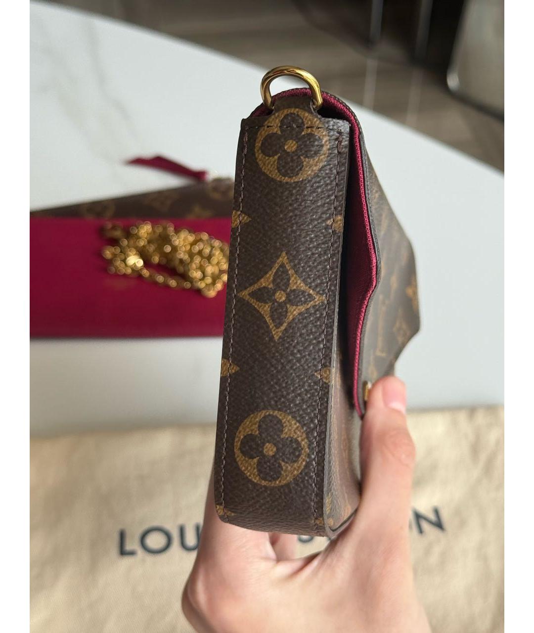 LOUIS VUITTON Коричневая канва сумка через плечо, фото 8
