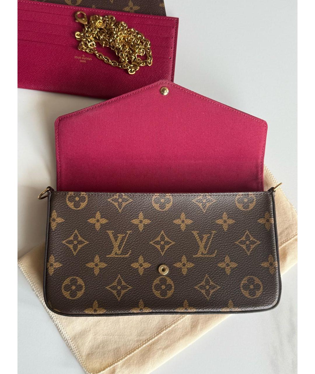 LOUIS VUITTON Коричневая канва сумка через плечо, фото 5
