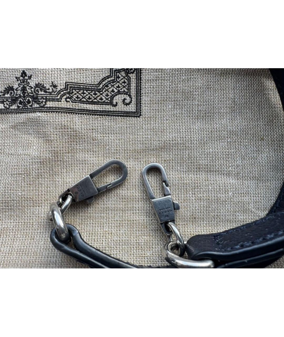 GUCCI Темно-синяя канва сумка тоут, фото 5